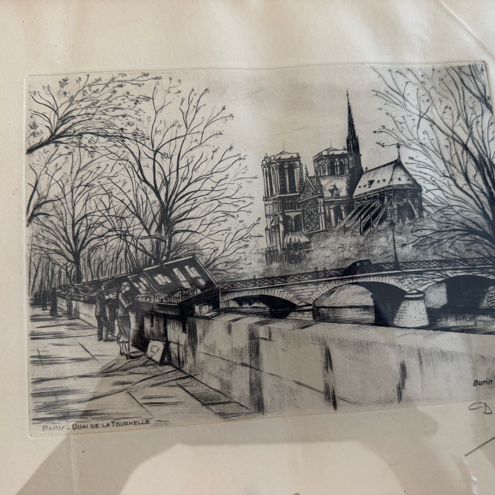 Paris Sketch Art Print by Burin Dufza